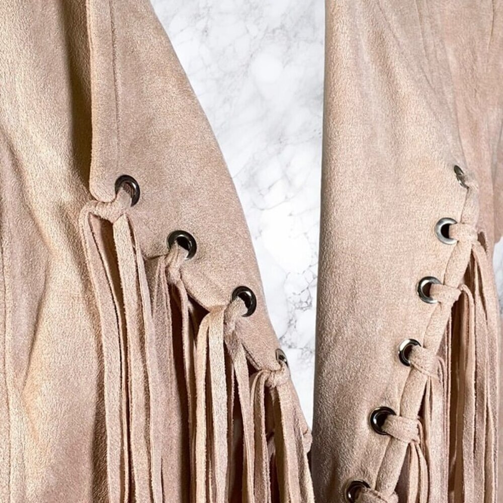 NBD Tyler Fringe Jacket - Blush Nude - Picture 3 of 12